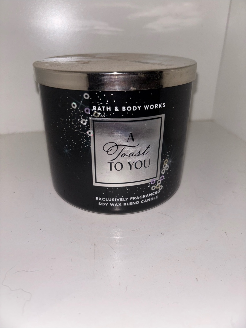 Bath & Body Works A Toast To You Candle - Black & Silver